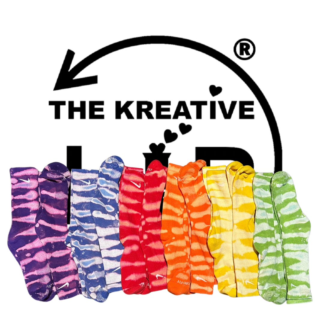 Hand Dyed Nike Socks - Primary Colors