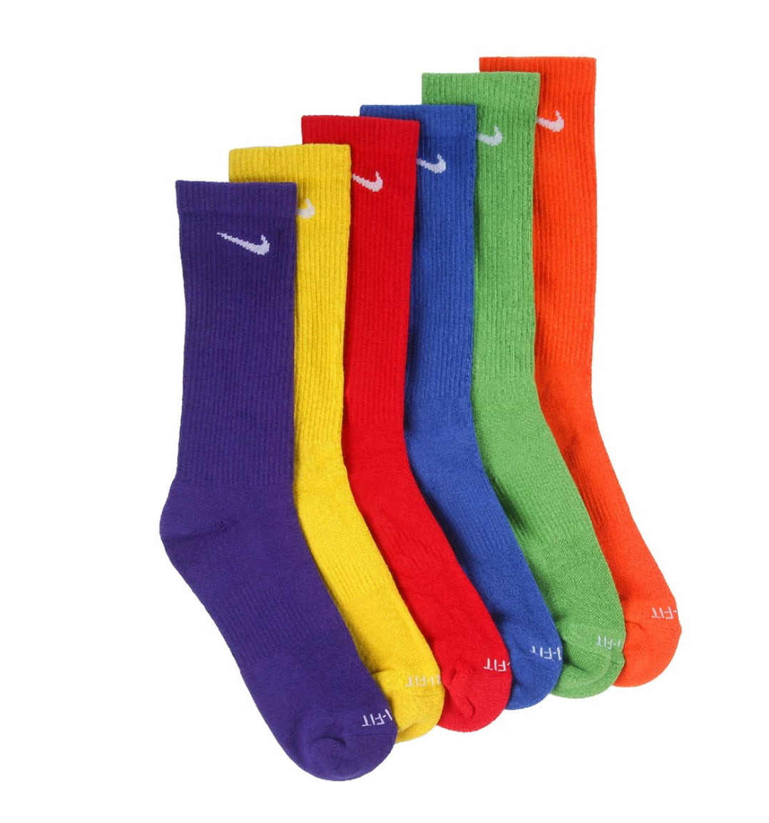 Hand Dyed Nike Socks - Primary Colors