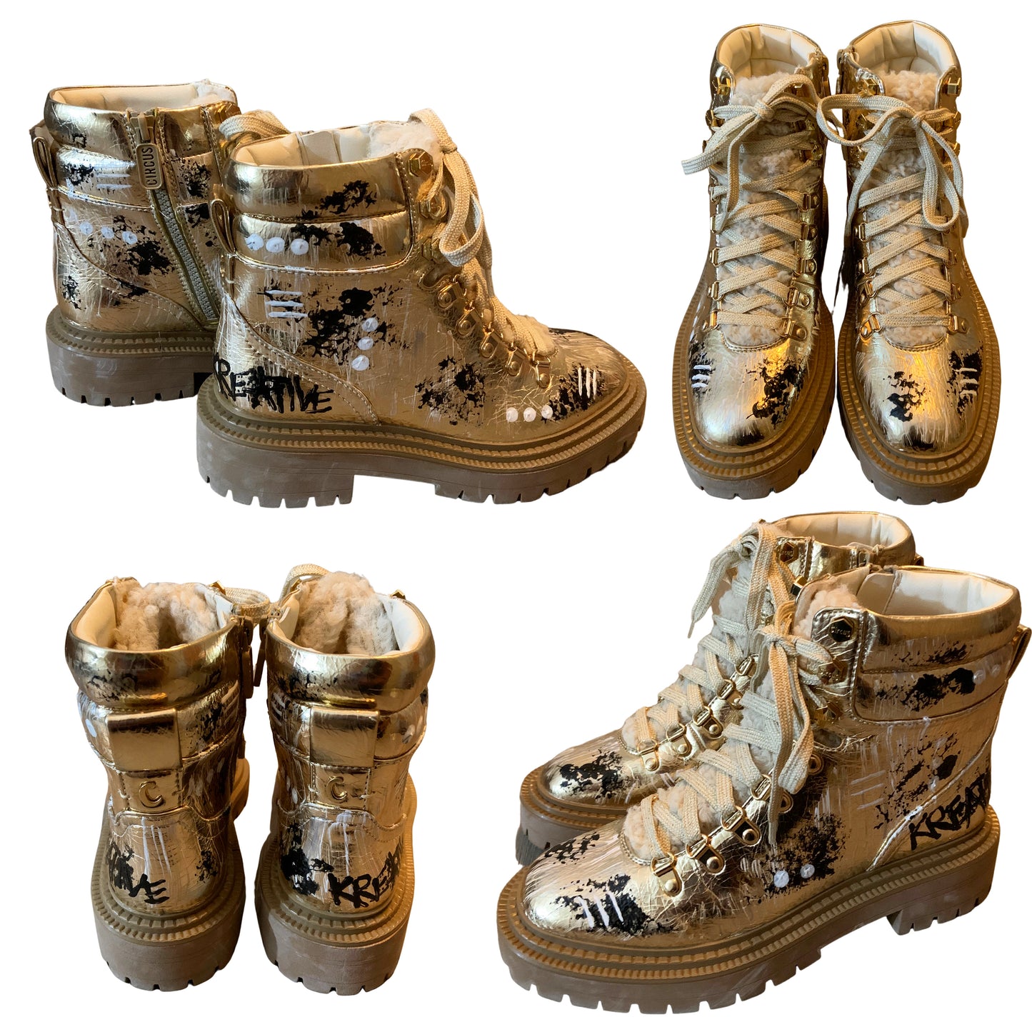 Women’s Authentic Circus By Sam Edelman Hand-painted Boots (Gold)