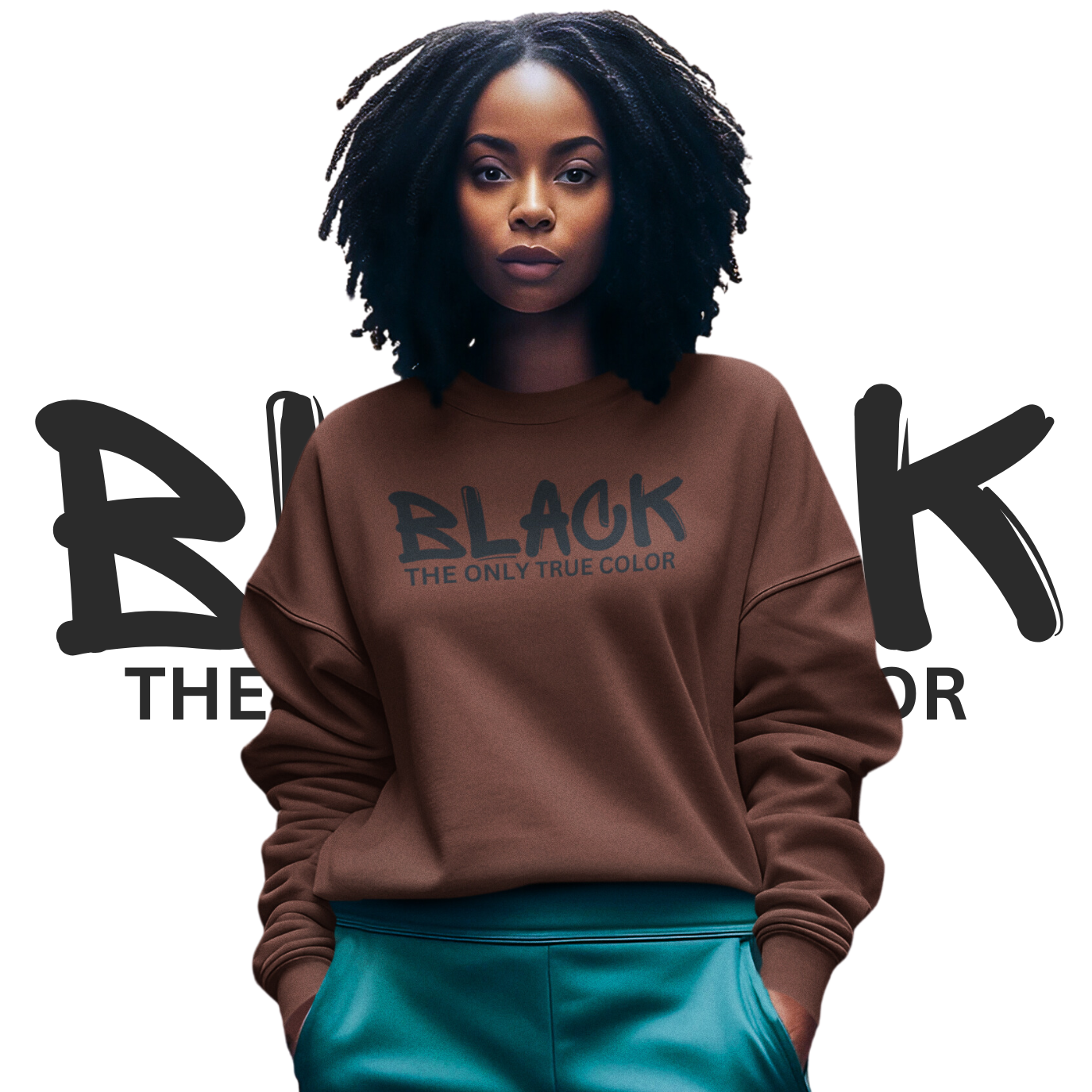 UNISEX, BLACK TRUE COLOR LANGUAGE SWEATSHIRT